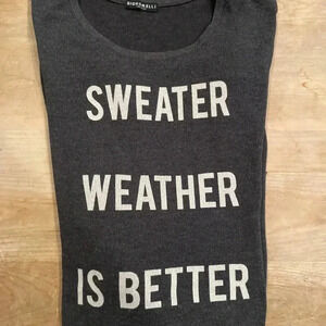 Women’s Grey White crew neck Signorelli Statement Sweater Size L